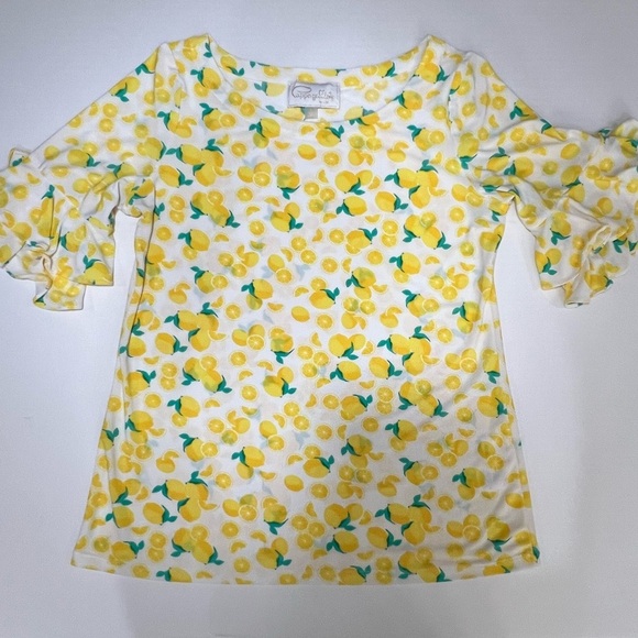 Pappagallo Yellow Green Ruffled Blouse - Picture 6 of 14